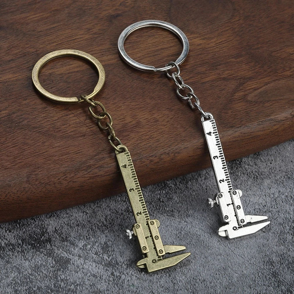 3X Zinc Alloy Keychain Ruler Vernier Measuring Tool 0-4cm Range