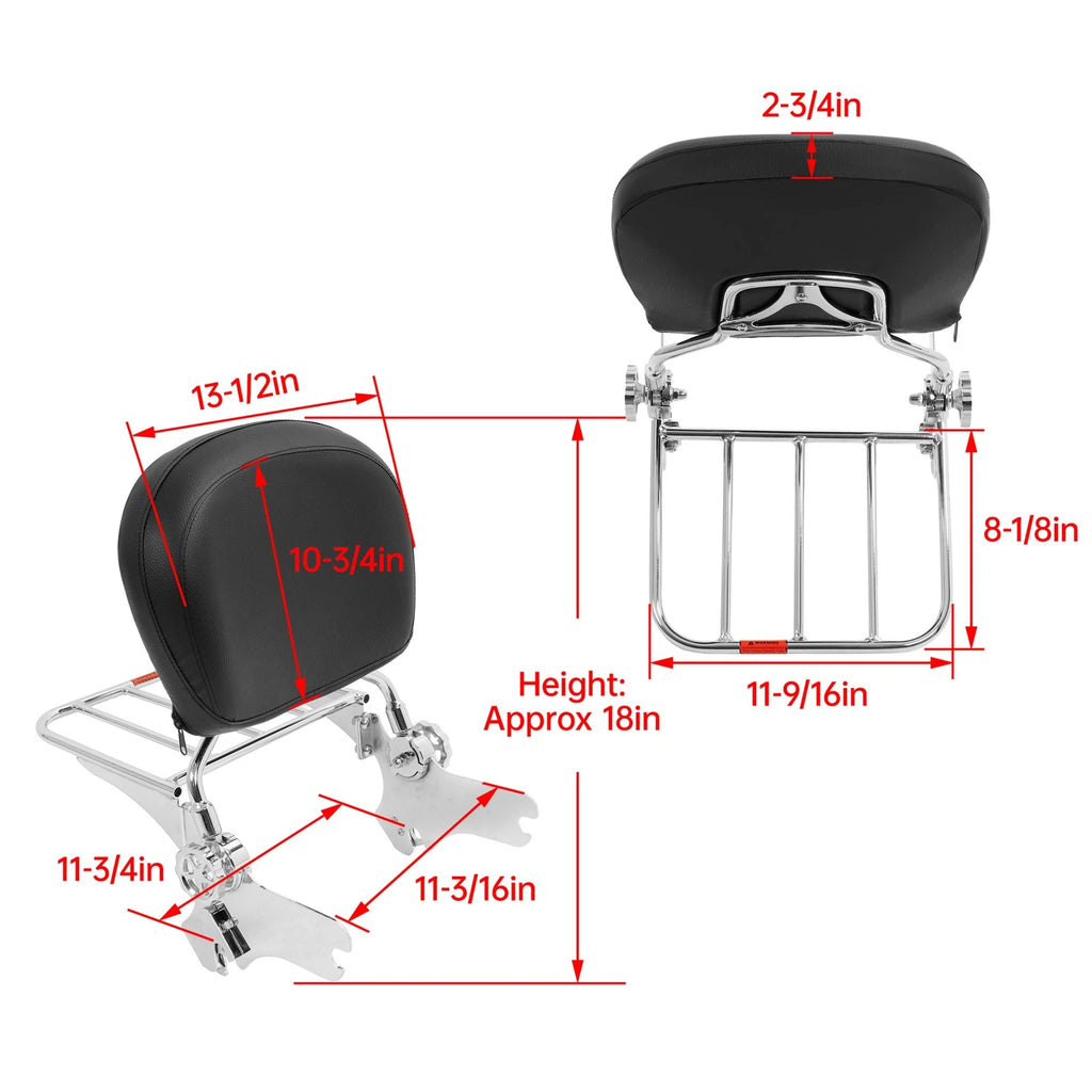 Sissy Bar Luggage Rack for Harley Touring Road King Electra Glide (1997–2008)