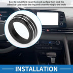 AC Climate Heater Switch Knob Cover Ring for Hyundai Elantra (2021-2024) 2 x Black