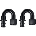 8AN 180° Push-Lock Hose Fitting for 1/2 in Rubber Hose (2-Pack)