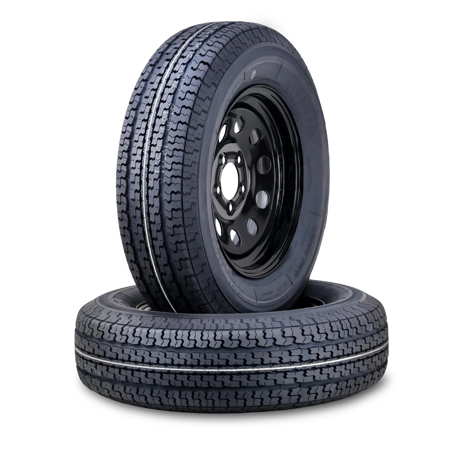 2 WINDA Trailer Tires on Rim ST205/75R14 8-Ply D 105L 5 Lug x 4.5"