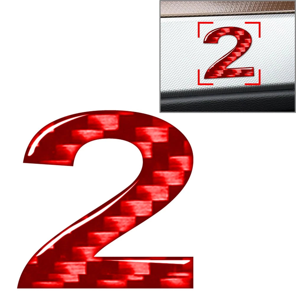 Carbon Red Door Wall Car Window Badge Emblem Decals for