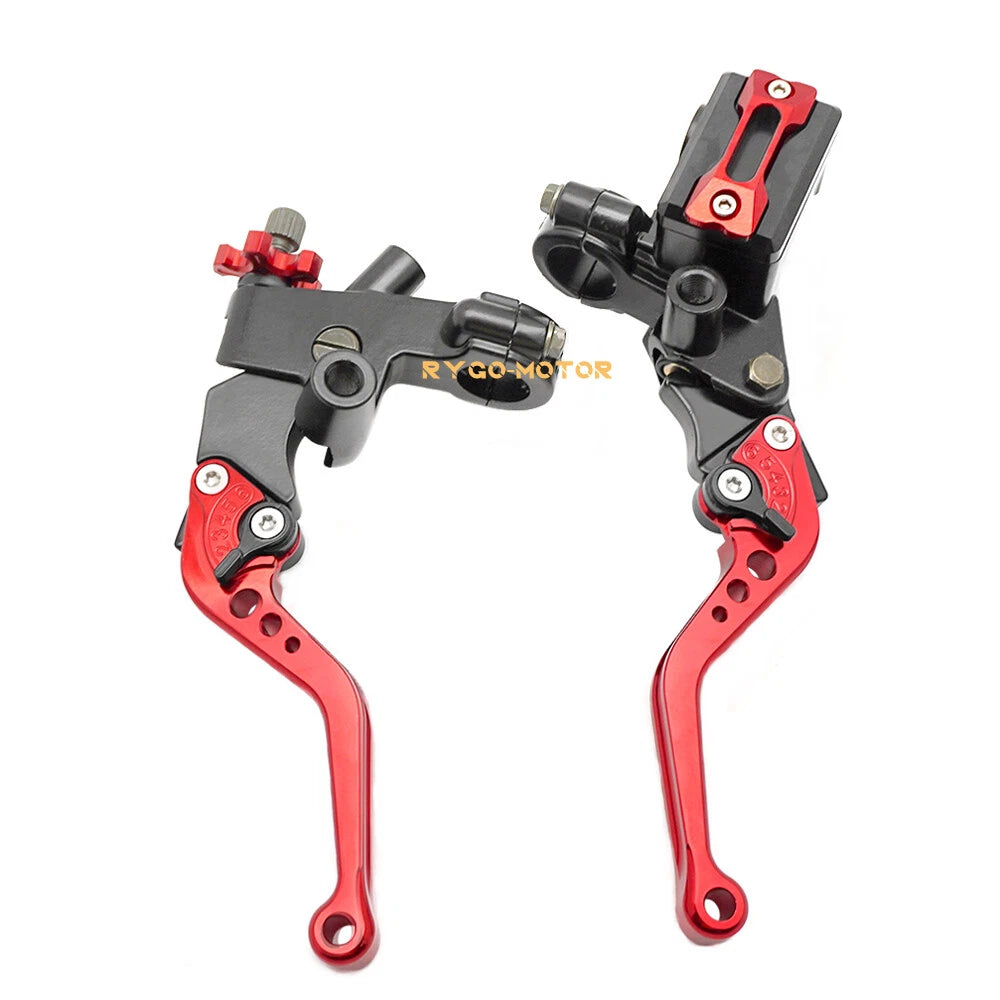 Set of 2 CNC Motorcycle Front Brake Cylinder Clutch Lever Reservoirs