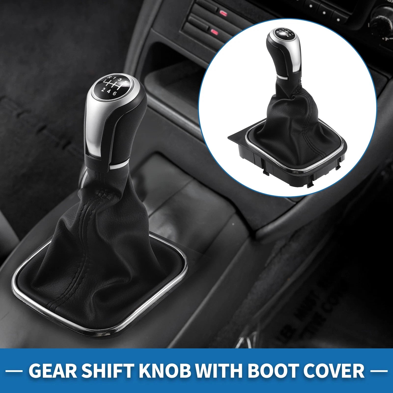 6 Speed Manual Gear Shifter Knob with Cover for Volkswagen Eos (2007–2016)
