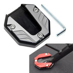 Kickstand Extender Foot Side Stand Pad for Motorcycle - Silver