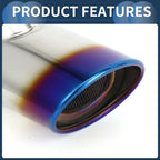 Slant Exhaust Tip 2.3" Inlet for Honda Civic (2016-2019) Burnt Blue
