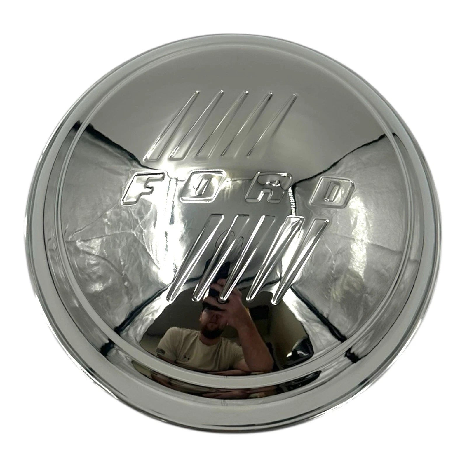 Licensed Stainless Steel Hubcaps Set for Ford Script Aftermarket Rims (2000–2019)