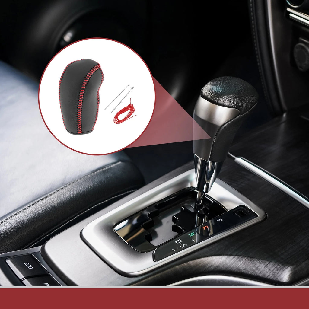 1 Pc Gear Shift Knob Cover for Subaru Forester (2014–2017) Black Red