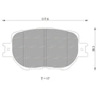 Front Disc Brake Pad Set for Toyota Corolla (2001–2007)