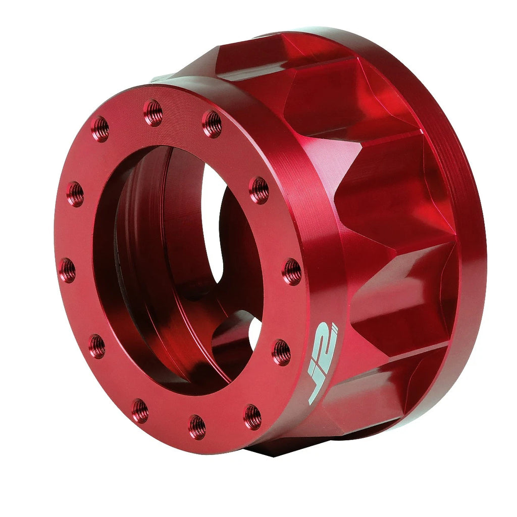 J2 6-Bolt Aluminum Steering Wheel Hub Adapter for Honda Civic (1988–1993) Red