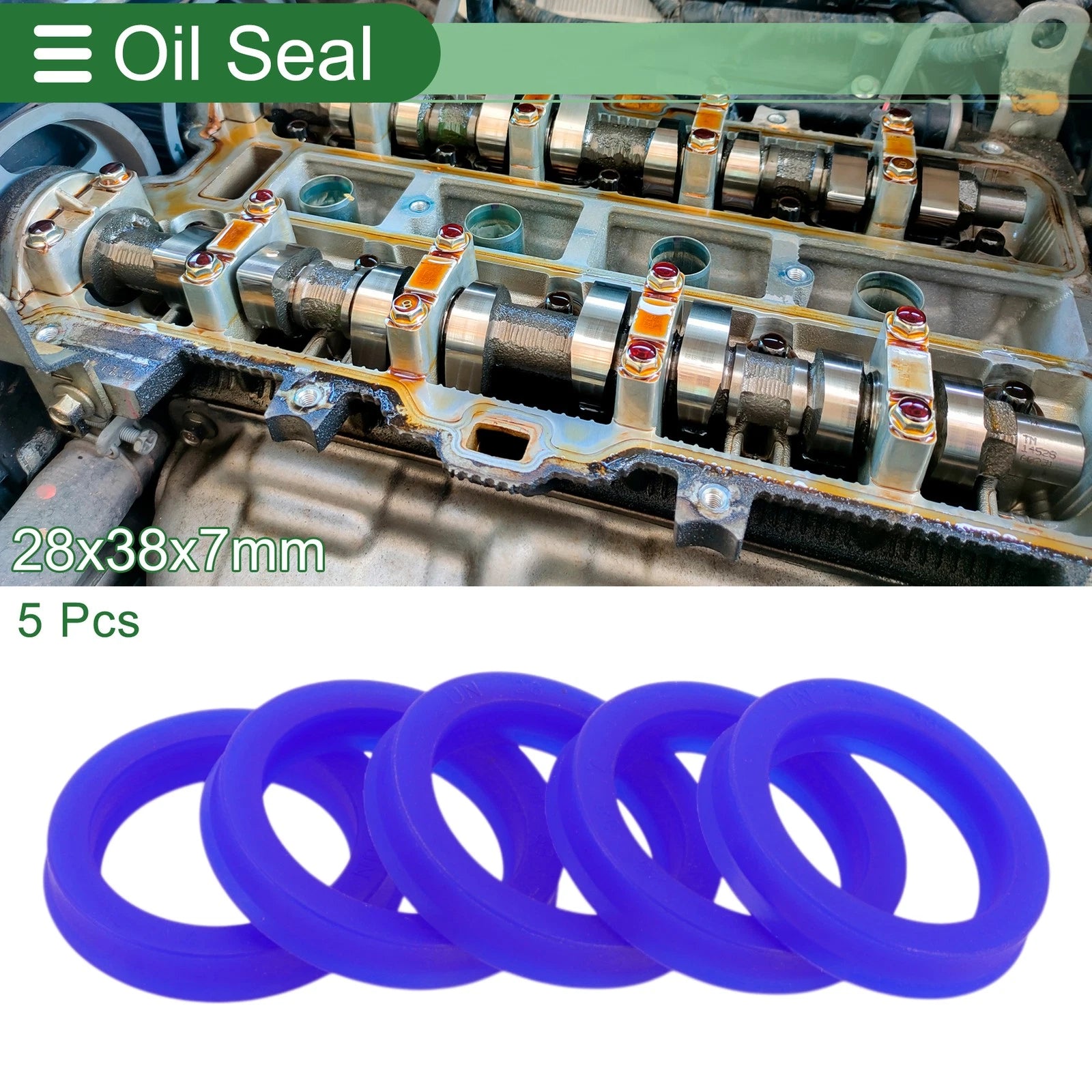 Oil Seal Ring for Rotary Shaft 28x38x7mm (Set of 5)