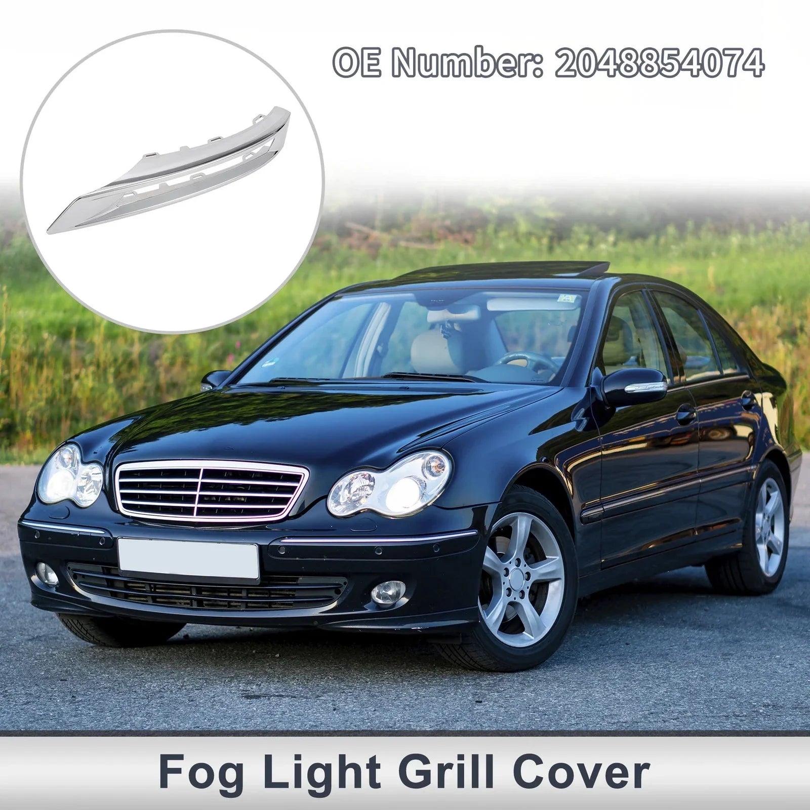 Front Right Fog Light Grill for Mercedes Benz GLK (2014-2016)