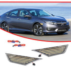 Clear Switchback Sequential Signal LED Side Marker Lights for Honda Civic (2016–2021)