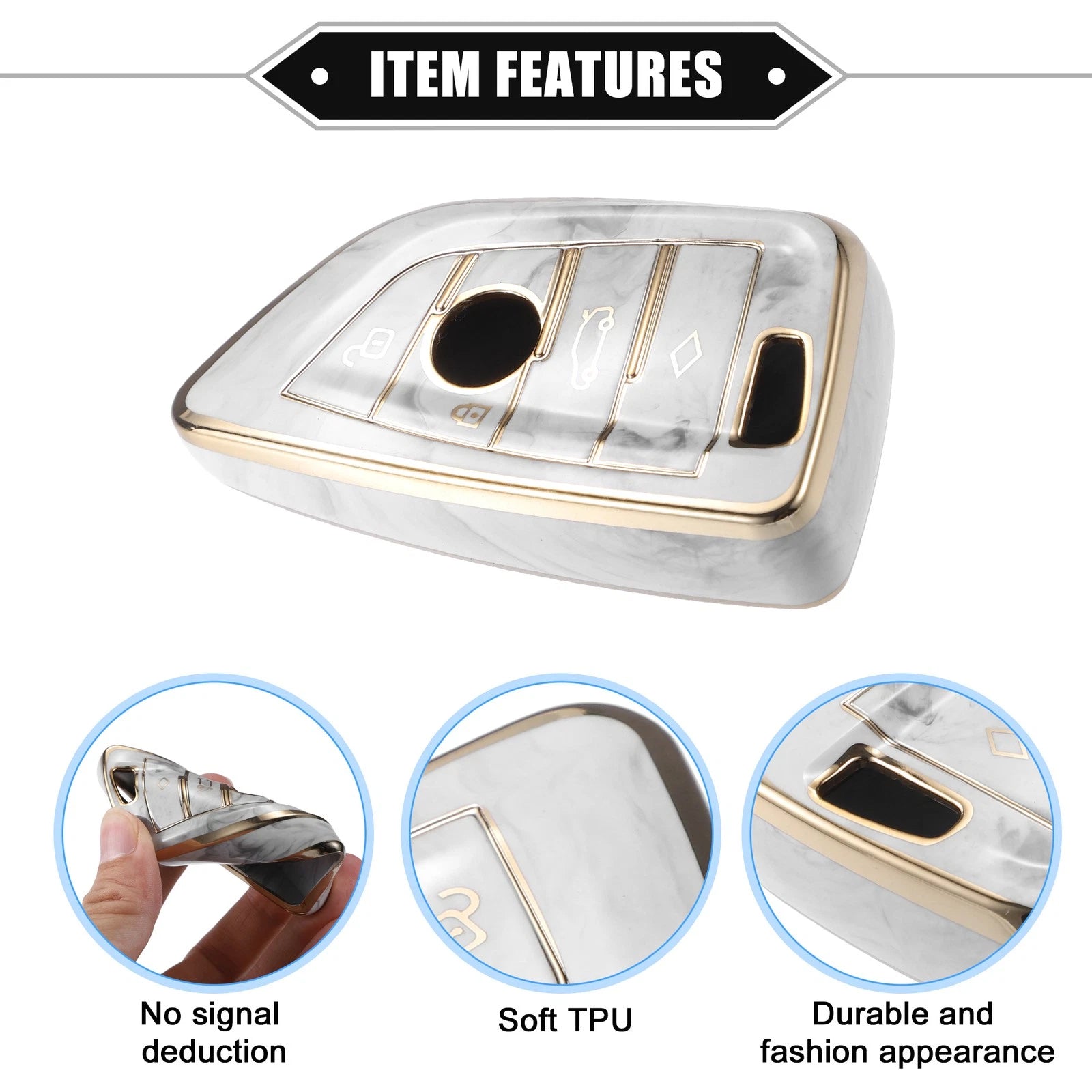 Set of 4 TPU Remote Key Fob Covers for BMW 3 4 5 6 7 Series