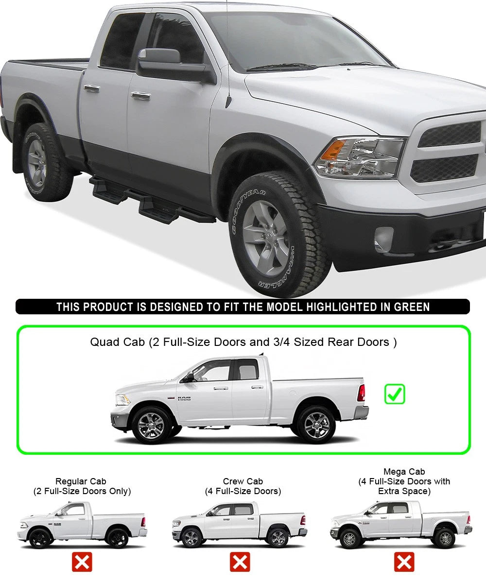 Stainless Steel Pocket Steps for Dodge Ram 1500 Quad Cab (2009-2018)