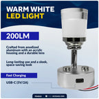 RV LED Reading Light for RVs (200LM, Touch-Sensitive, USB-C, 10-28V)
