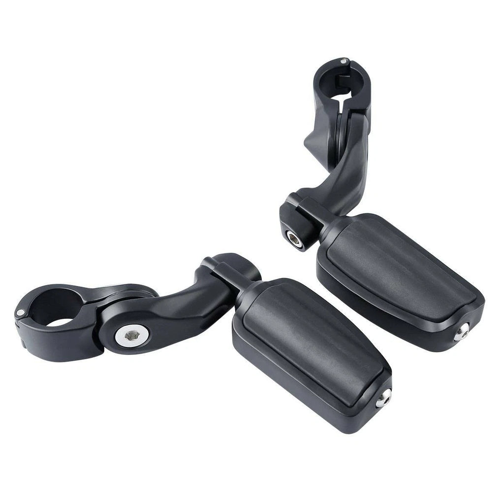 Matte Black Footpeg Kit for Motorcycle (1 1/4", Short, Angled Mount)