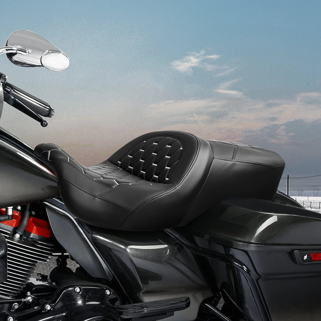 Gel Seat for Harley Street Road Glide (2009–2023) Black White