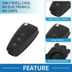 3 Buttons Keyless Entry Remote Key Shell Case for Ford Fiesta Kuga Focus Transit