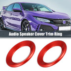 2Pcs Red Door Audio Speaker Ring Cover for Honda Civic (2016–2021) 746453975761