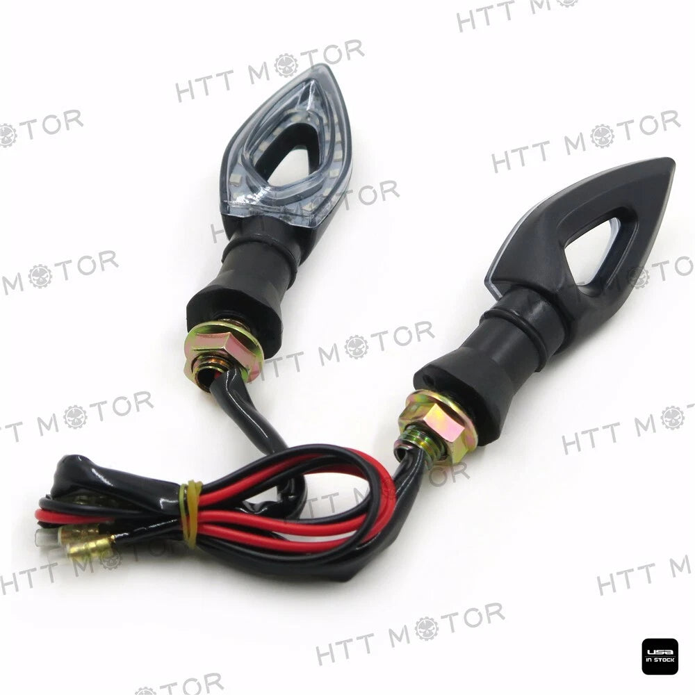 2X Smoke Lens Turn Signal Lights for Yamaha Honda Suzuki Kawasaki (12V)