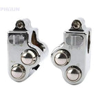 Silver CNC 7/8" Motorcycle Handlebar Switch Pair for Headlight Indicator Horn