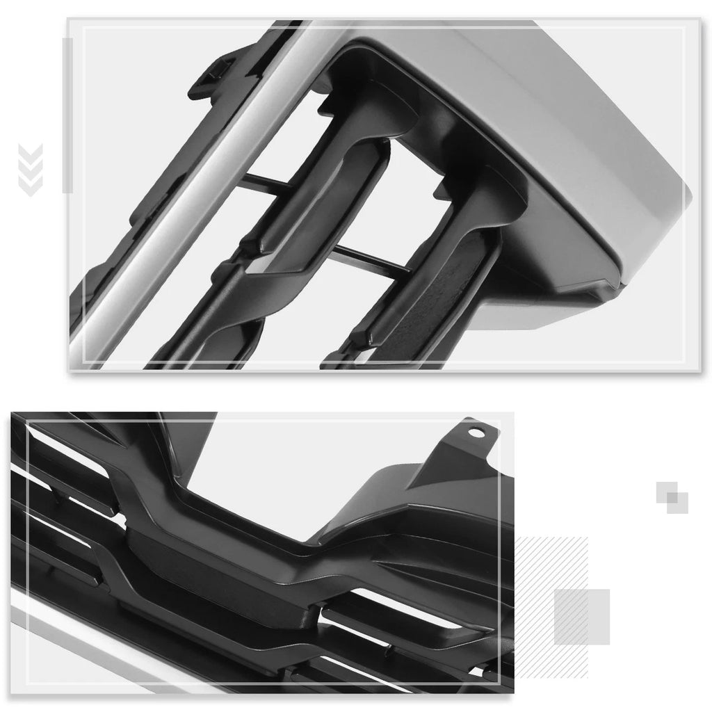 Factory Style Mesh Lower Grille for Subaru Forester (2017–2018) w/Badge Slot, Grey Trim