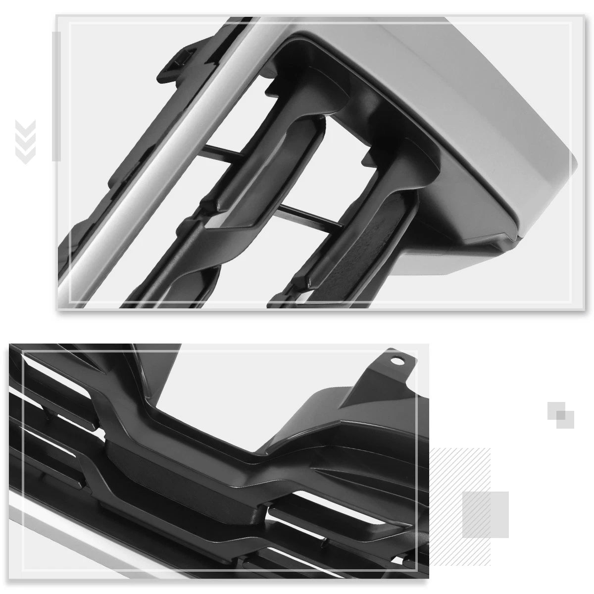 Factory Style Mesh Lower Grille for Subaru Forester (2017–2018) w/Badge Slot, Grey Trim