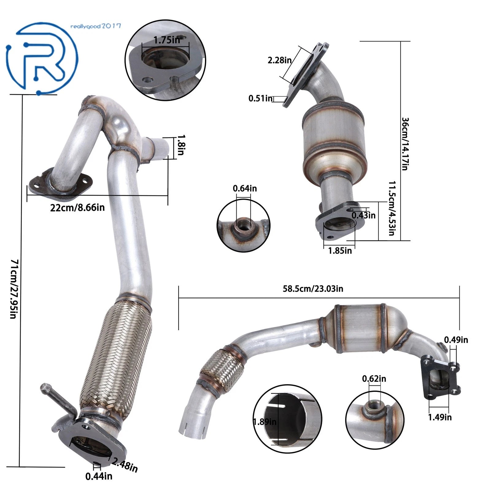 Set of 2 Catalytic Converters for Cadillac SRX (2010-2011)