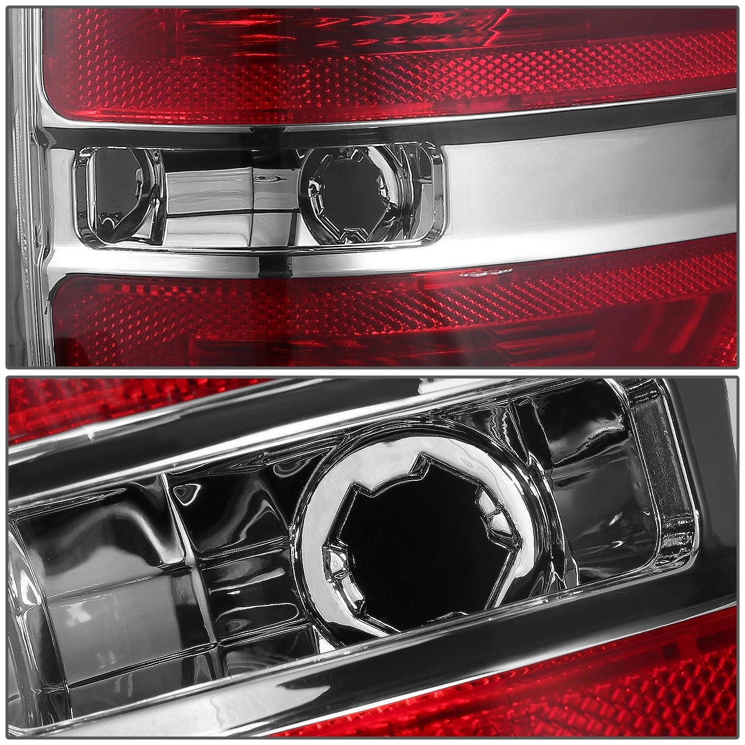 Red Tail Light Brake Reverse Lamps Pair for Ford F-150 (2009–2014)