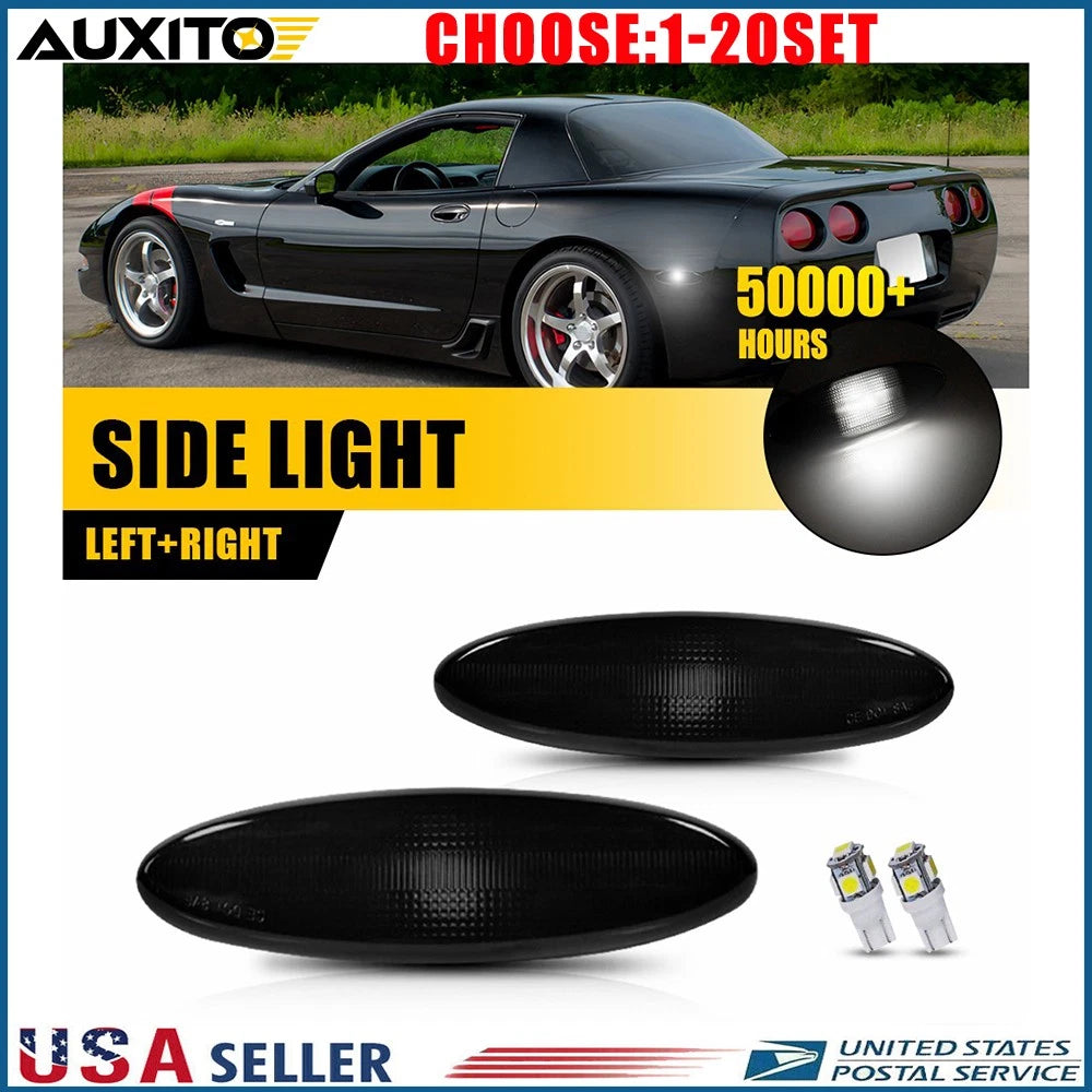 Smoked Side Marker Light with White LED for Chevrolet Corvette C5 (1997–2004)