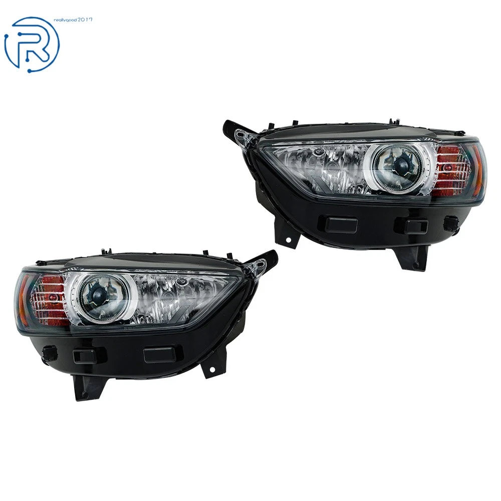 Set of 2 Halogen Headlights for Ford Fusion (2013-2016) Black