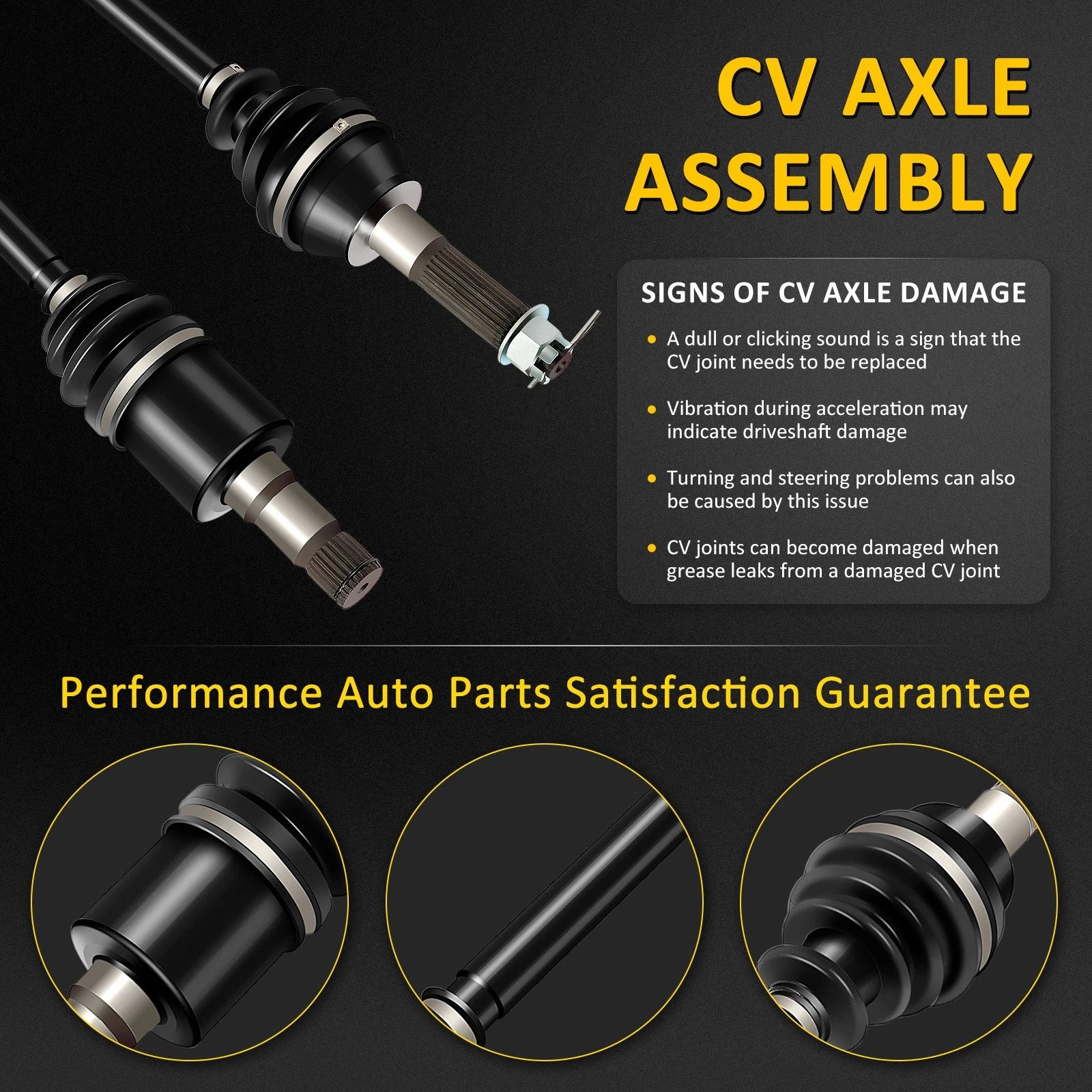Rear Right CV Axle Assembly for Polaris Ranger 500 700 Crew XP