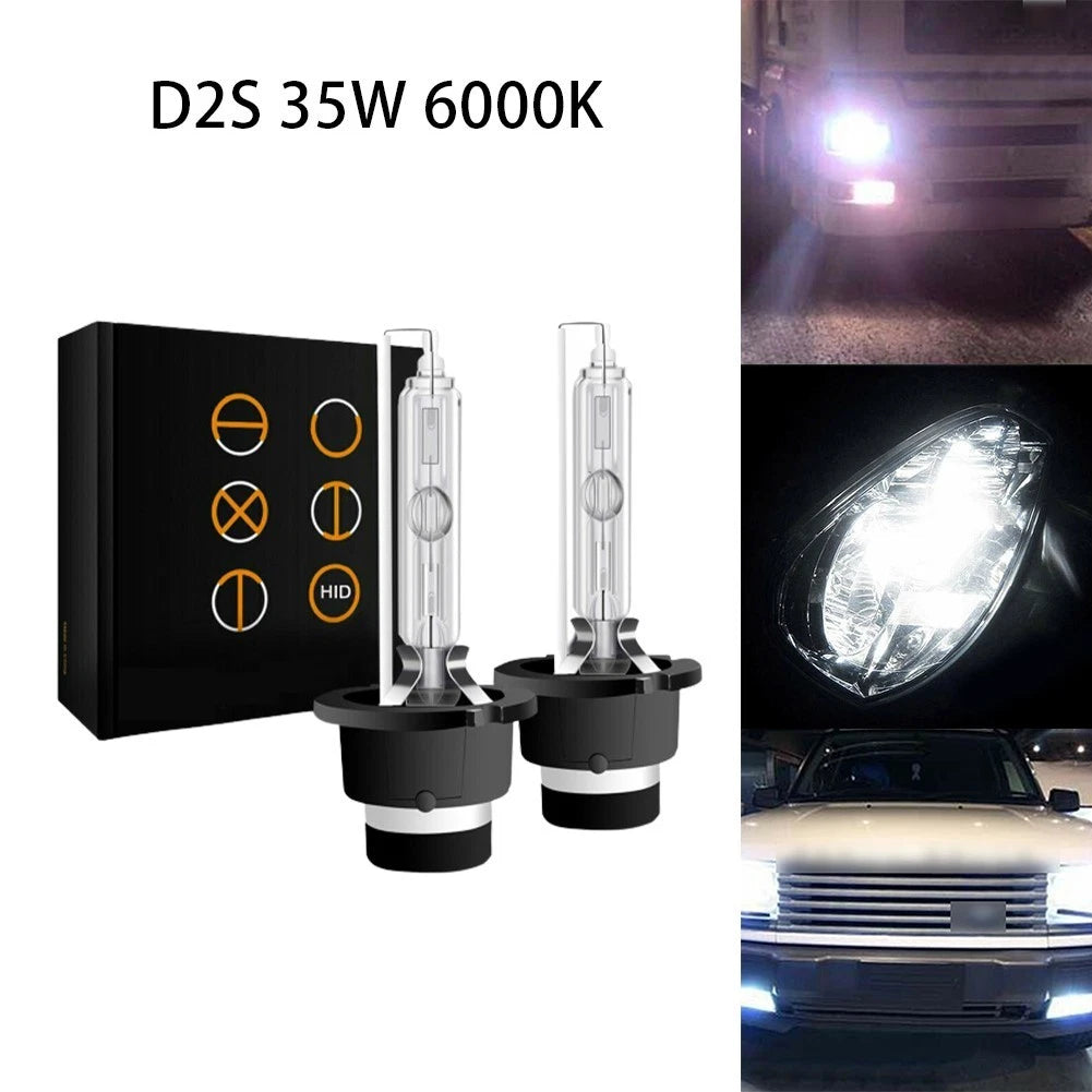 2X Xenon Headlight Bulb 6000K for