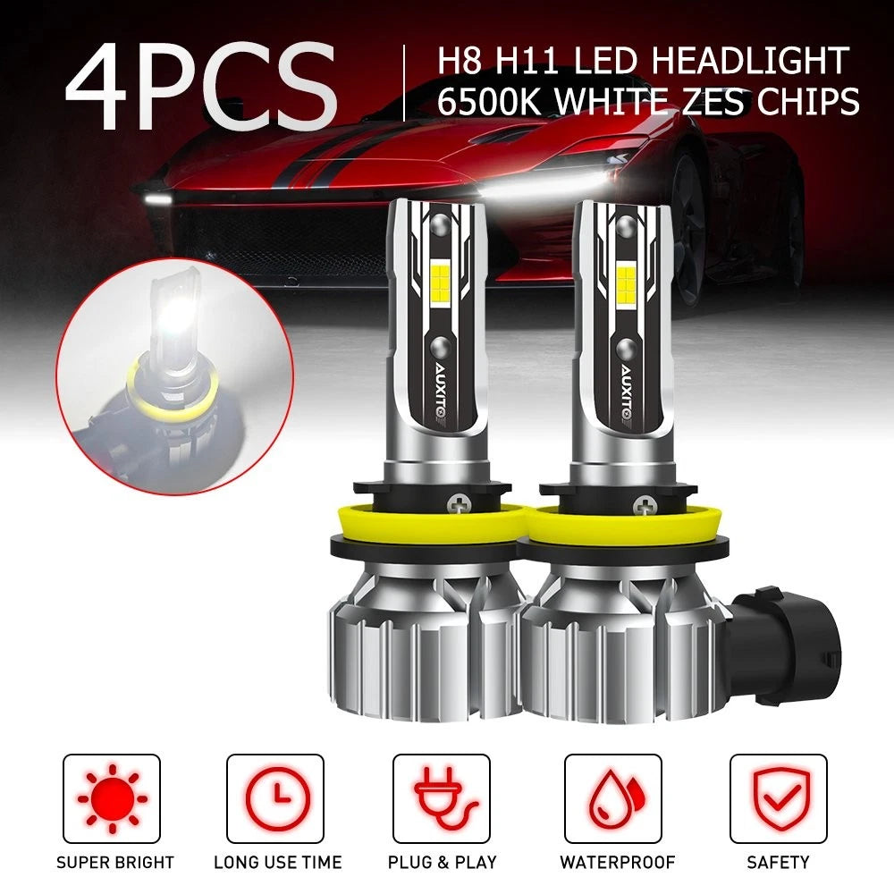 Set of 4 AUXITO H11 H8 H9 LED Headlight Fog Lights for Volvo S80 (2007–2016)