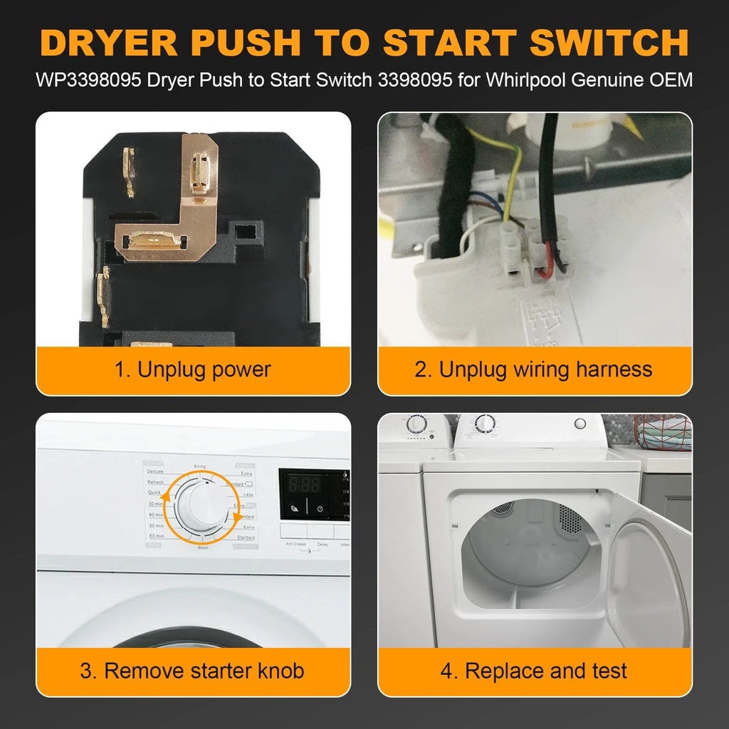 Dryer Push to Start Switch for Whirlpool
