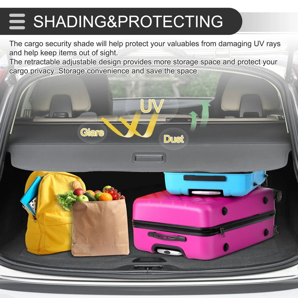 Retractable Cargo Cover for Honda HR-V 2015-2022 Rear Trunk Parcel Shelf Black