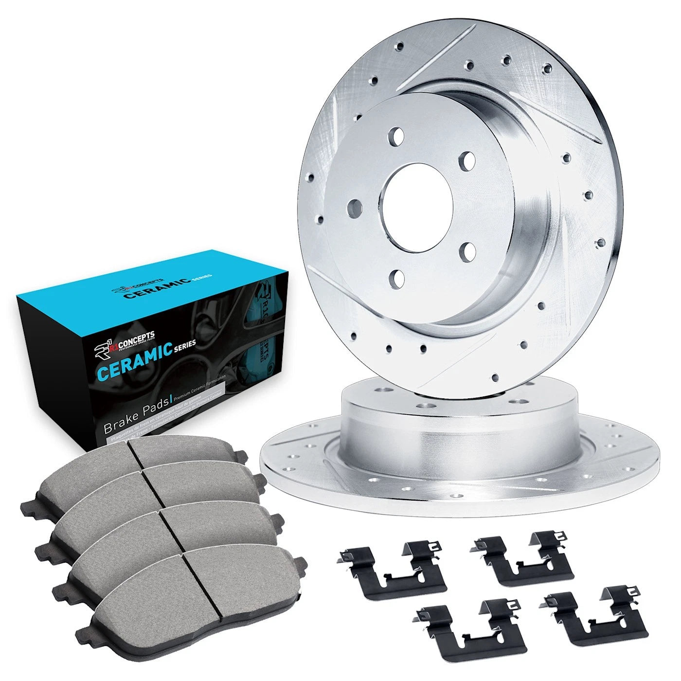 Set of 2 Brake Disc and Pad Kits for Dodge Charger 300