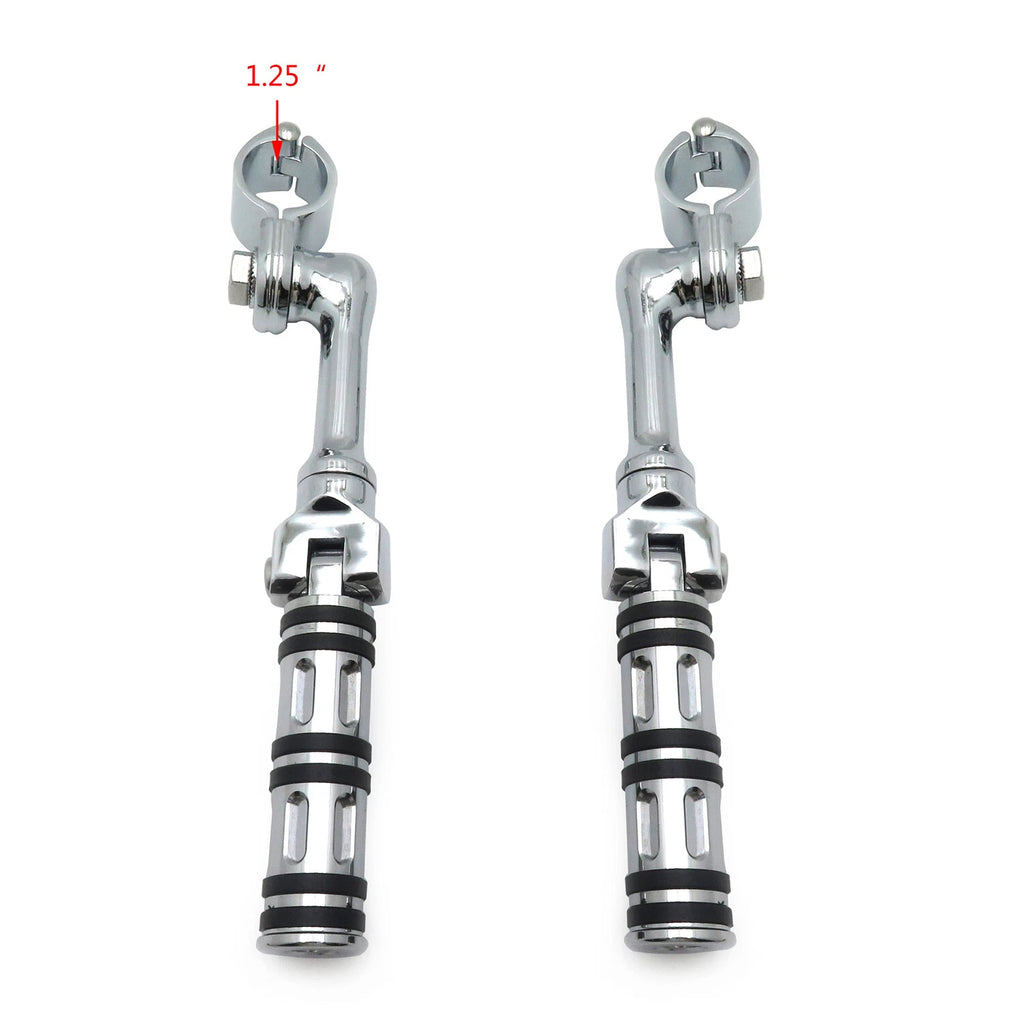 Chrome Edge 4.5" Footrest Peg Kit for Harley Touring Sportster (1.25")