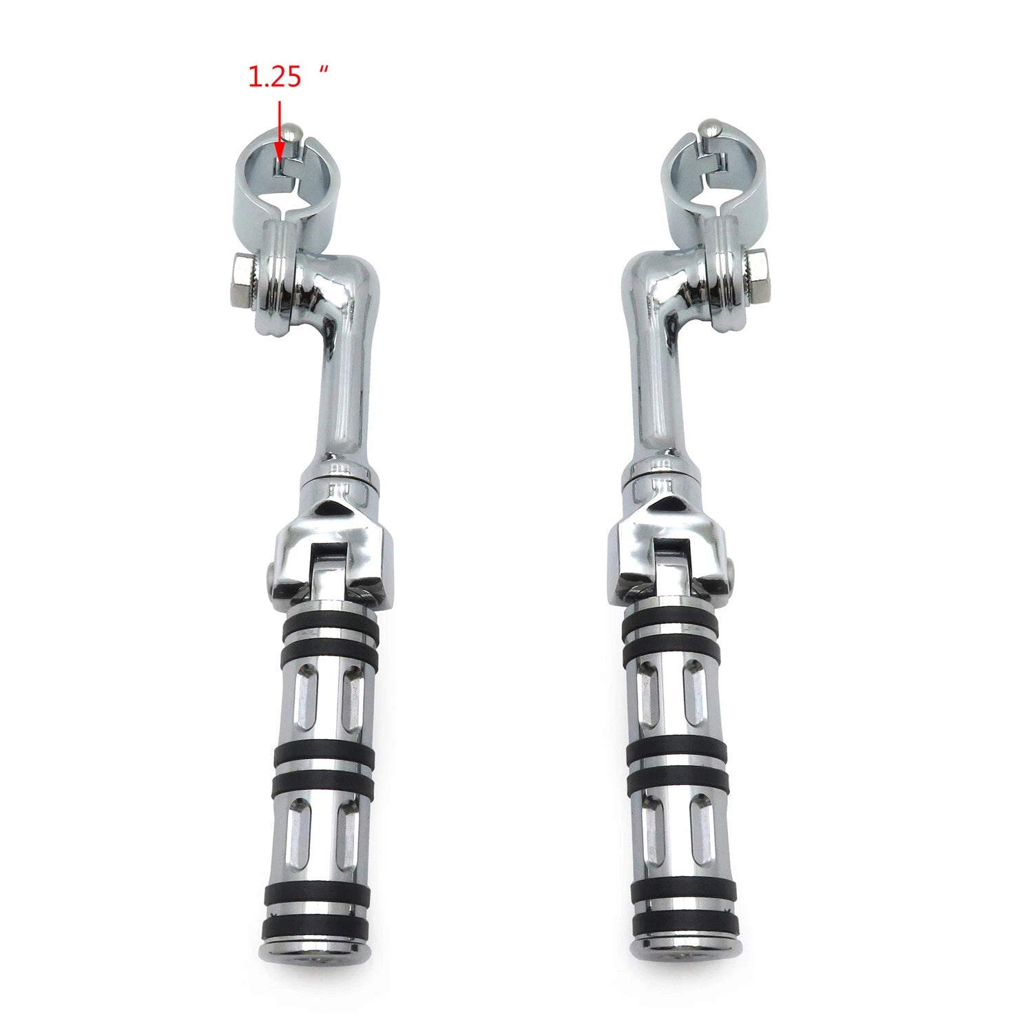 Chrome Edge 4.5" Footrest Peg Kit for Harley Touring Sportster (1.25")