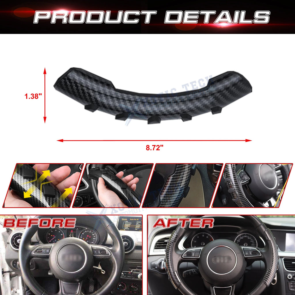Carbon Fiber Style Steering Wheel Booster for Universal Non-Slip Cover (-)