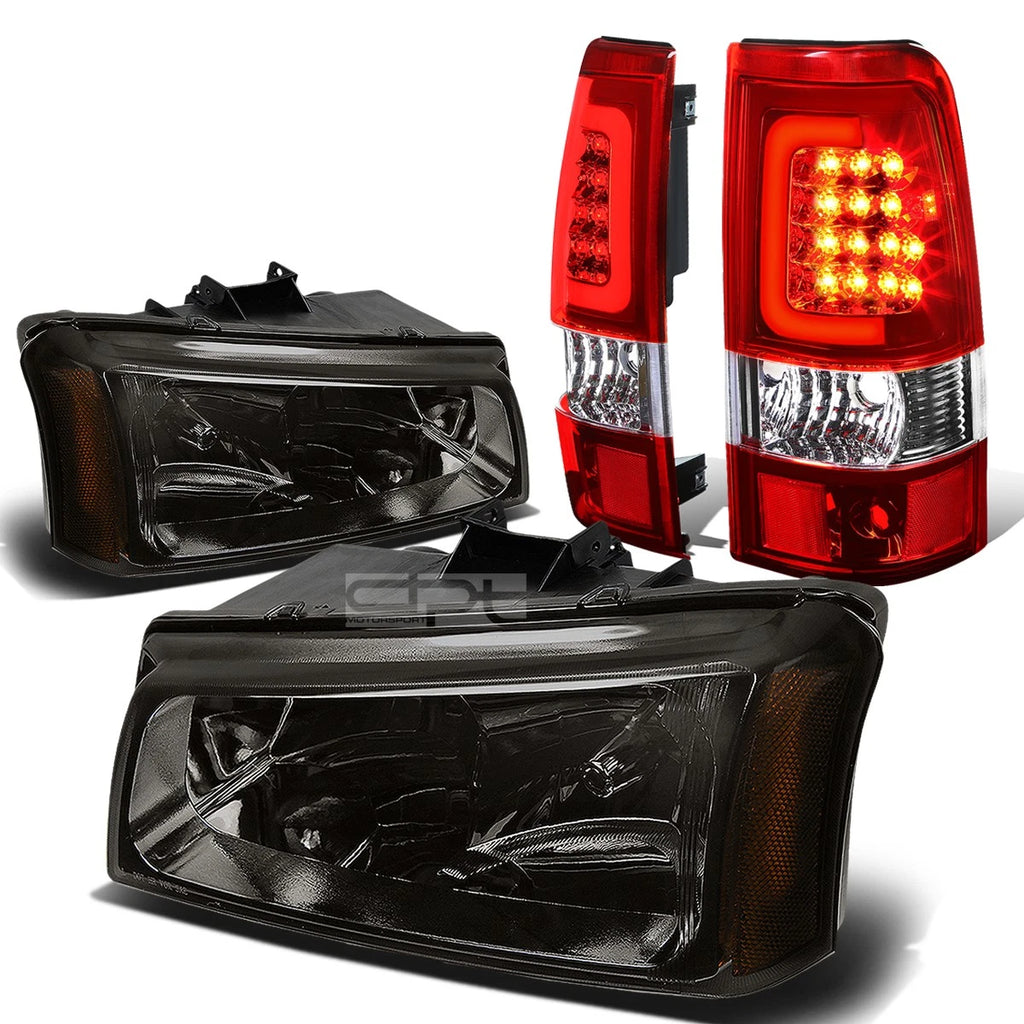 Smoked Crystal Headlight + Corner + Red 3D LED Tail Light for Silverado (2003–2007)