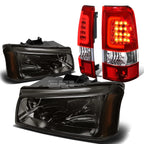 Smoked Crystal Headlight + Corner + Red 3D LED Tail Light for Silverado (2003–2007)