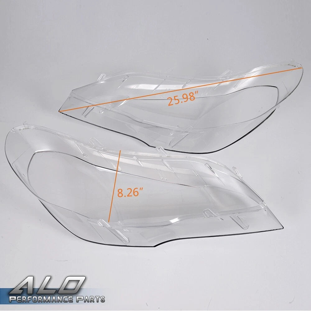 Set of 2 Headlight Lampshade Replacement Lens for BMW X5 (2007–2012)