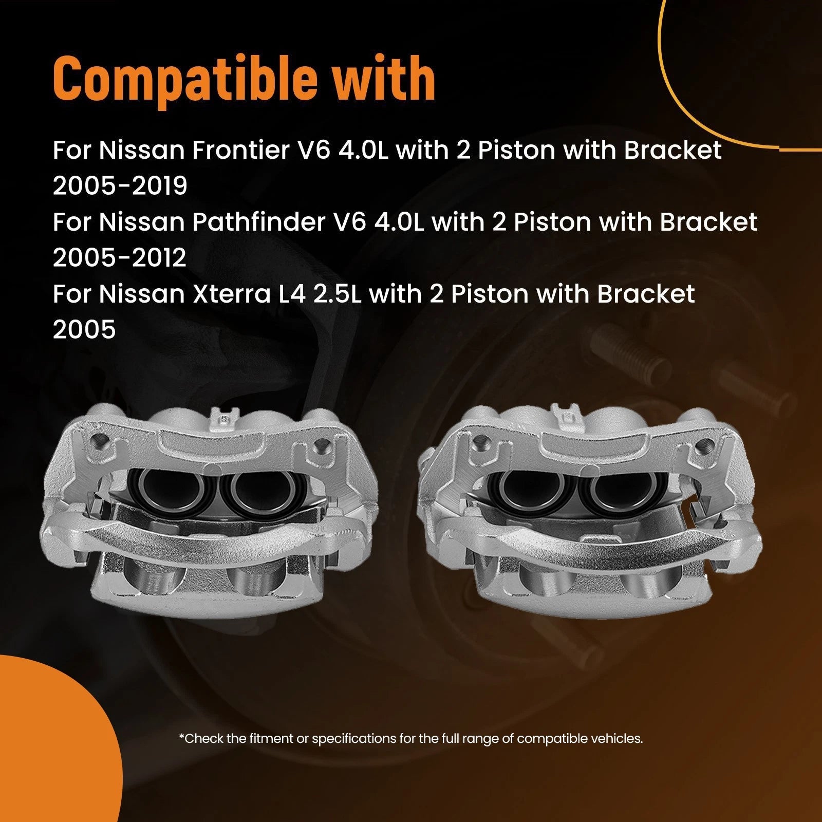 Front Brake Caliper Pair for Nissan Frontier Pathfinder Xterra (2005–2015)