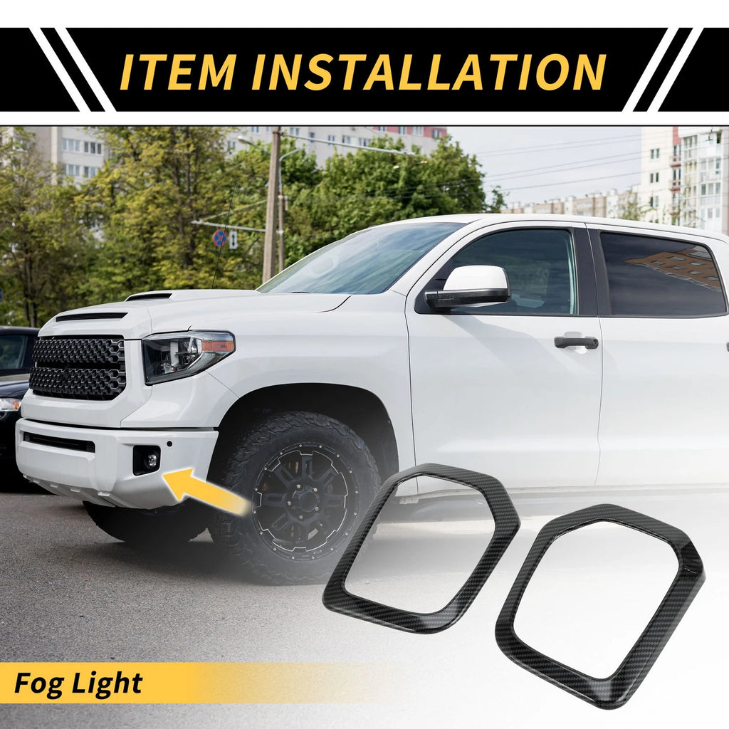 Set of 2 Carbon Fiber Fog Light Grill Cover Trims for Toyota Tacoma (2016–2023)