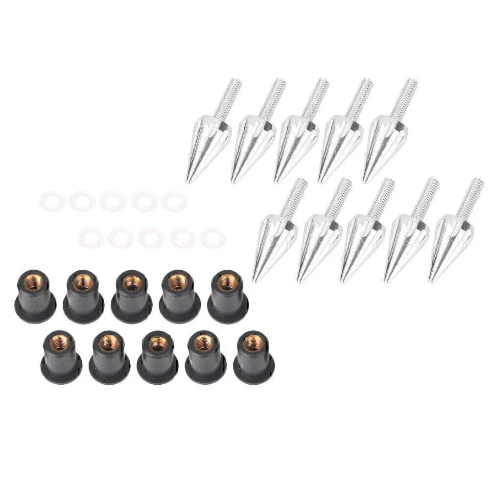 10 Pcs Spike Windshield Bolts for Honda Yamaha Suzuki BMW Ducati Universal