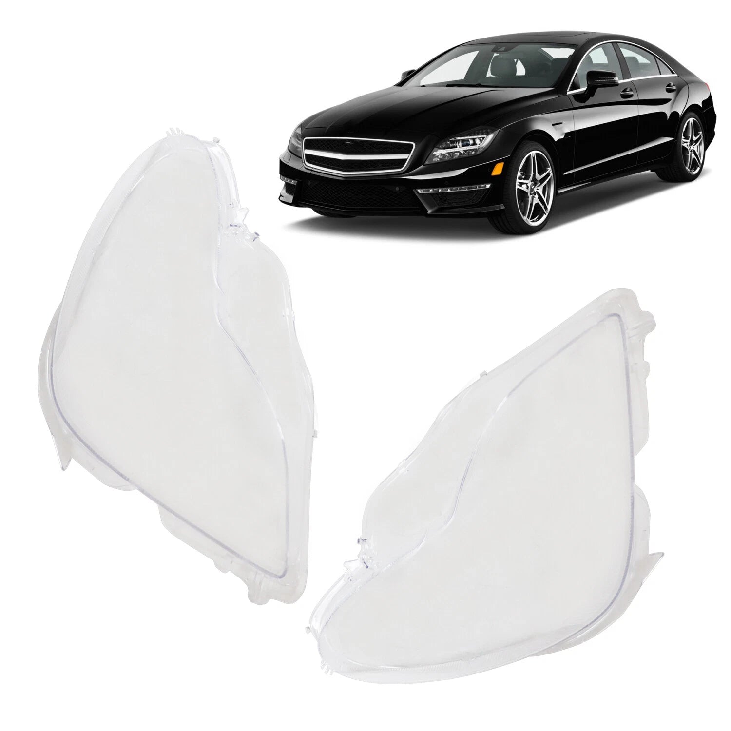 Headlight Lens Cover for Mercedes W219 CLS350 CLS500 CLS550 (2006–2011)