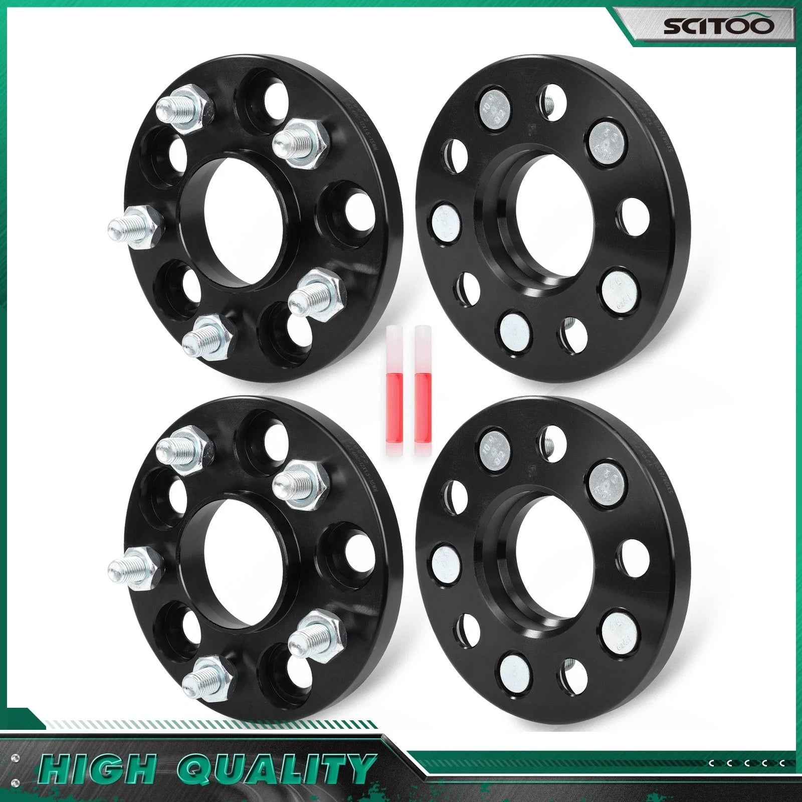 Set of 4 Hubcentric Wheel Spacers 15mm M12x1.5 for Ford Fusion (2013–2020)