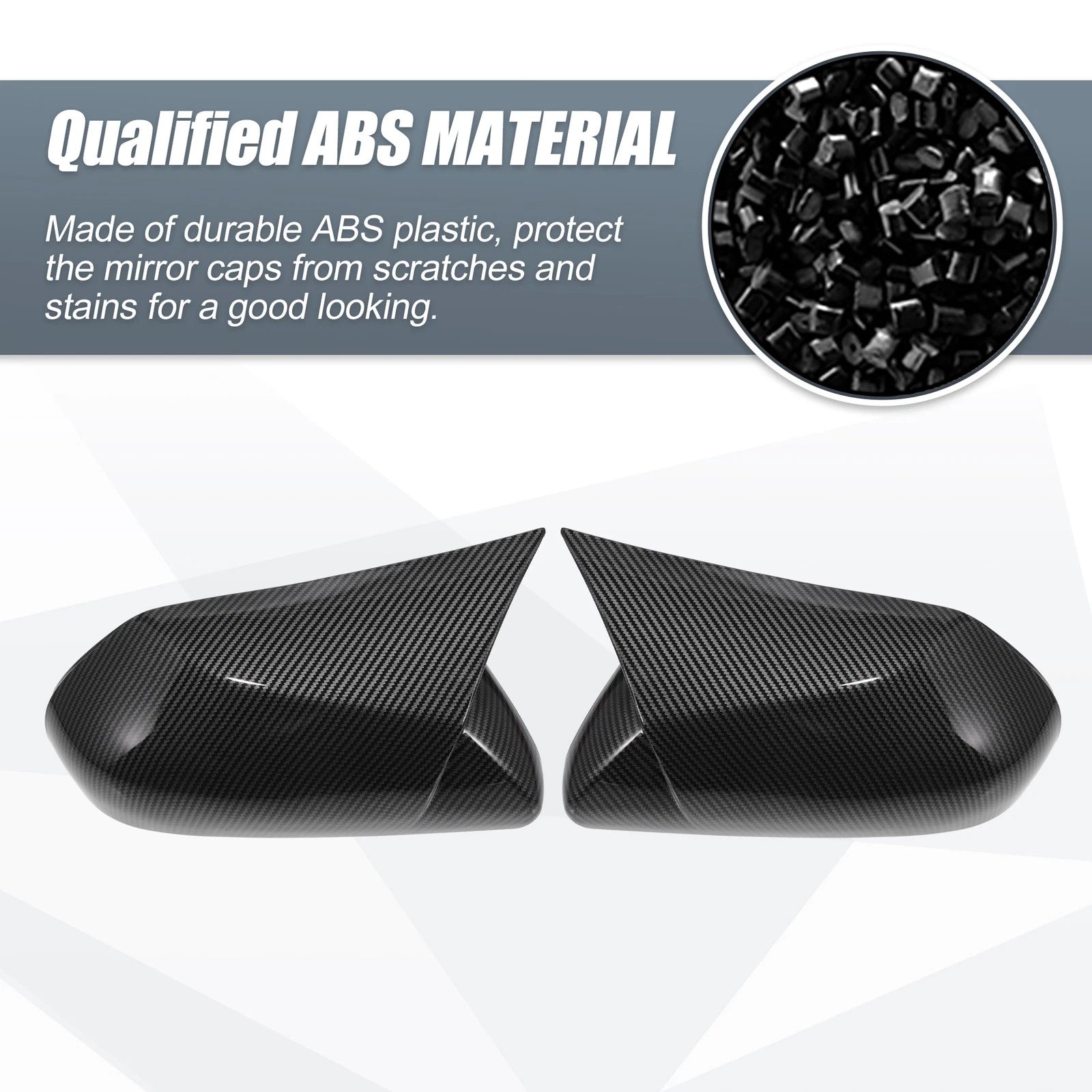 Pair Rearview Mirror Cover Overlay for Toyota Camry (2018–2020) Carbon Fiber
